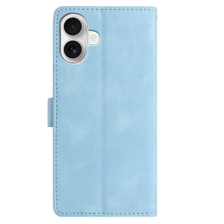 For iPhone 17 Skin Feel Embossed Feather Leather Phone Case