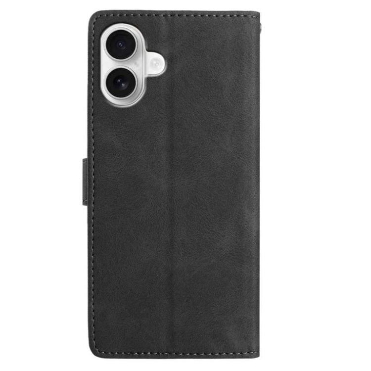 For iPhone 17 Skin Feel Embossed Feather Leather Phone Case