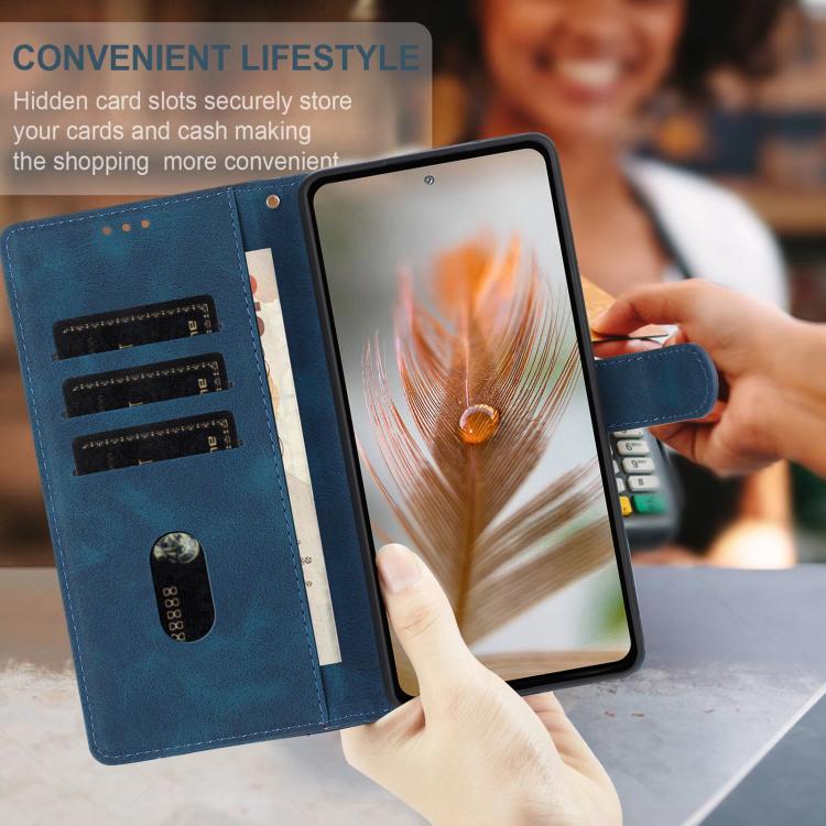 For iPhone 17 Skin Feel Embossed Feather Leather Phone Case