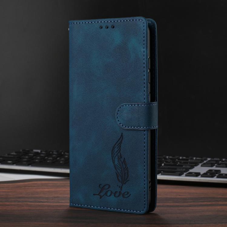 For iPhone 17 Skin Feel Embossed Feather Leather Phone Case
