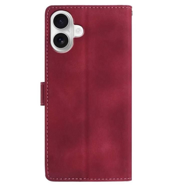For iPhone 17 Skin Feel Embossed Feather Leather Phone Case