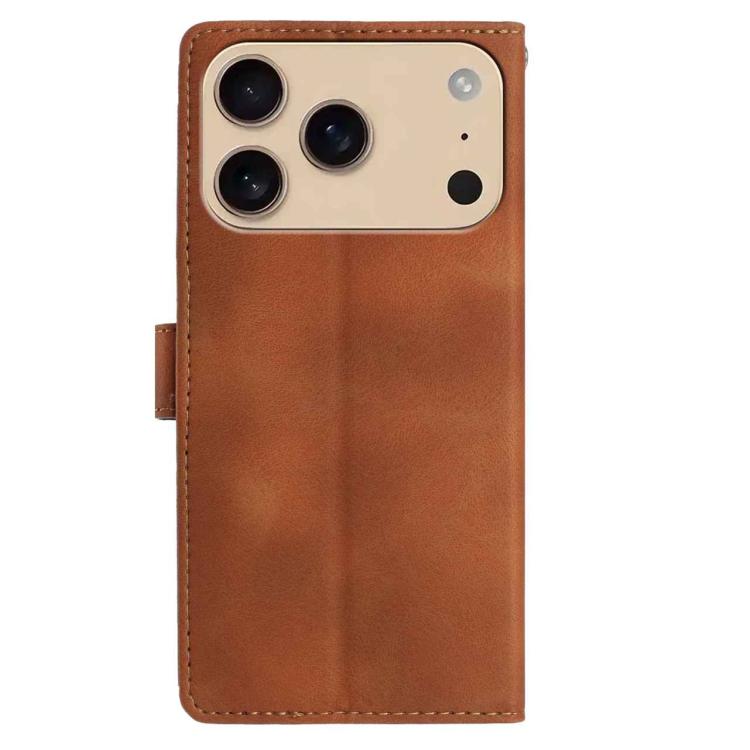 For iPhone 17 Pro Max Skin Feel Embossed Feather Leather Phone Case