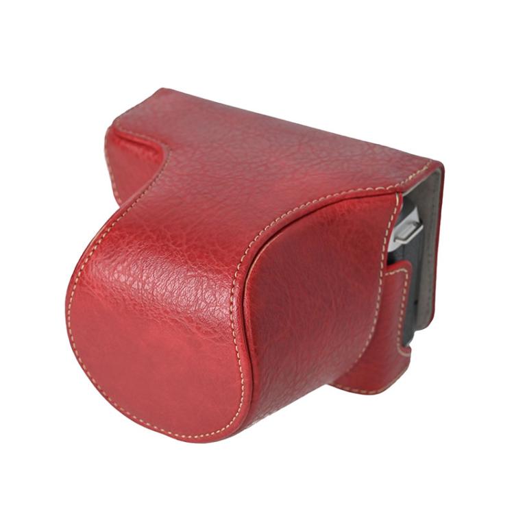 For FUJIFILM X-M5 Retro Litchi Texture Leather Full Body Camera Case Bag with Strap
