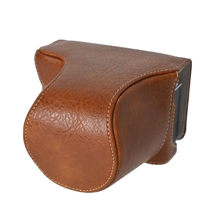For FUJIFILM X-M5 Retro Litchi Texture Leather Full Body Camera Case Bag with Strap