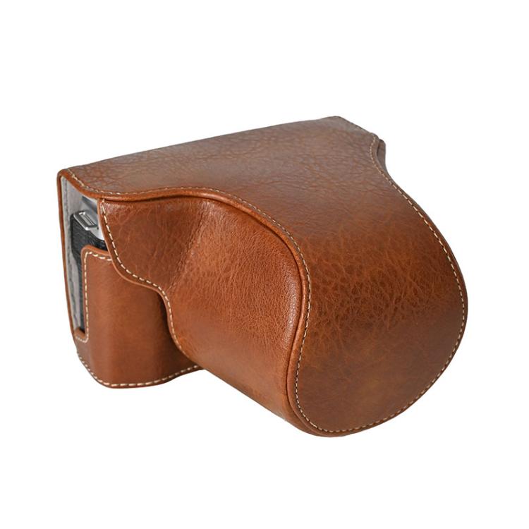 For FUJIFILM X-M5 Retro Litchi Texture Leather Full Body Camera Case Bag with Strap
