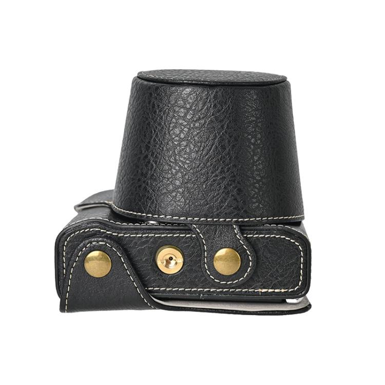 For FUJIFILM X-M5 Retro Litchi Texture Leather Full Body Camera Case Bag with Strap