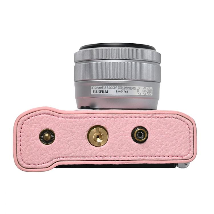 For FUJIFILM X-M5 Retro Litchi Texture Leather Full Body Camera Case Bag with Strap