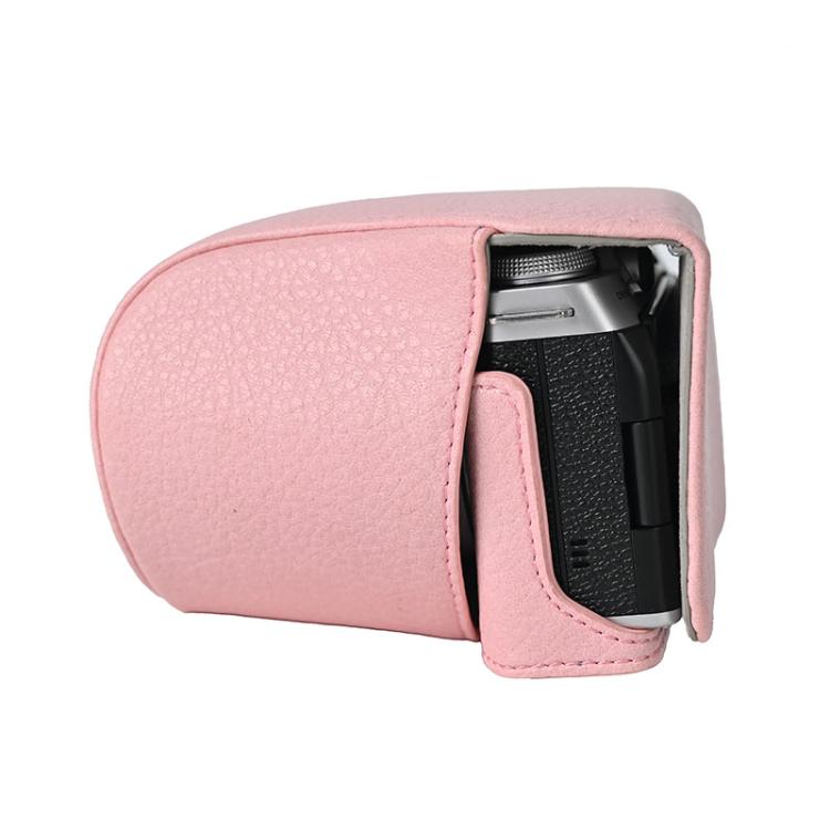 For FUJIFILM X-M5 Retro Litchi Texture Leather Full Body Camera Case Bag with Strap