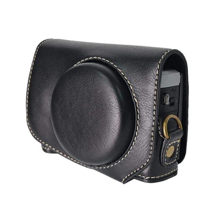 For Canon G7 X Mark III / G7X3 Retro Pull Up Leather Full Body Camera Case Bag with Strap
