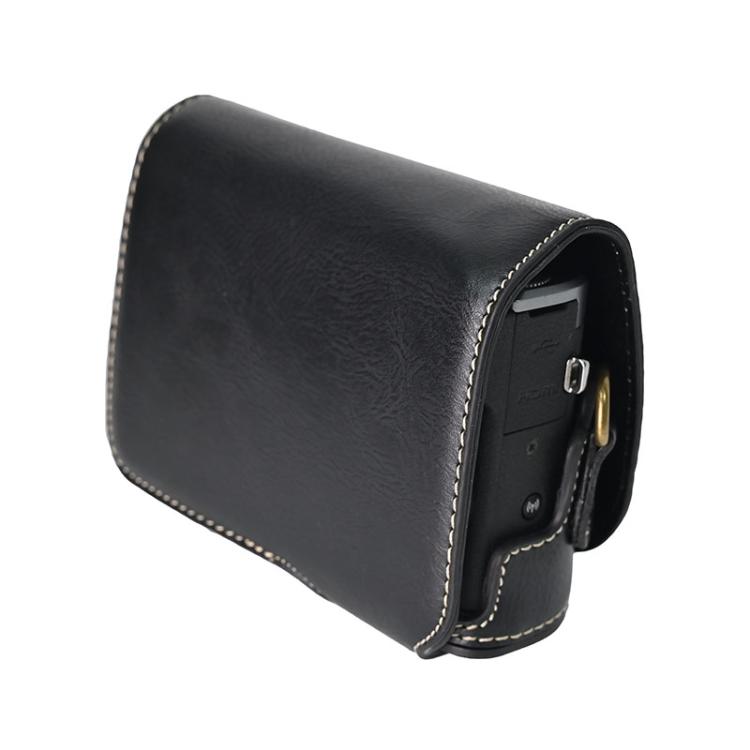 For Canon G7 X Mark III / G7X3 Retro Pull Up Leather Full Body Camera Case Bag with Strap