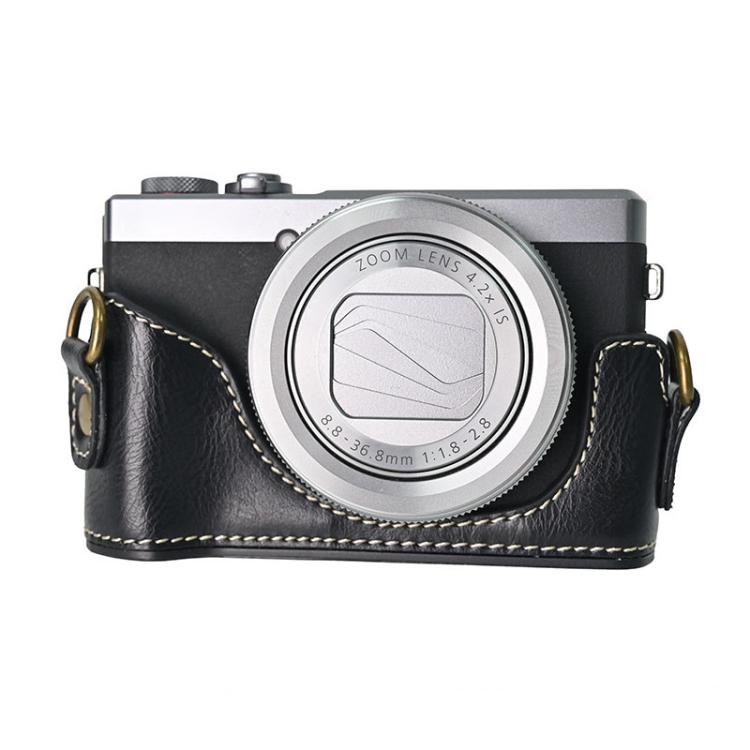 For Canon G7 X Mark III / G7X3 Retro Pull Up Leather Full Body Camera Case Bag with Strap