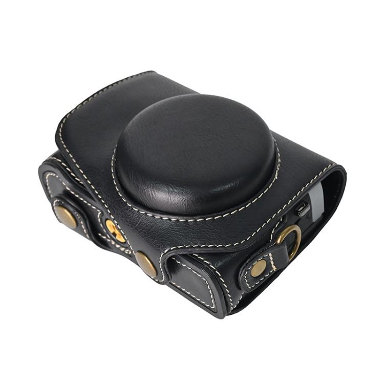 For Canon G7 X Mark III / G7X3 Retro Pull Up Leather Full Body Camera Case Bag with Strap