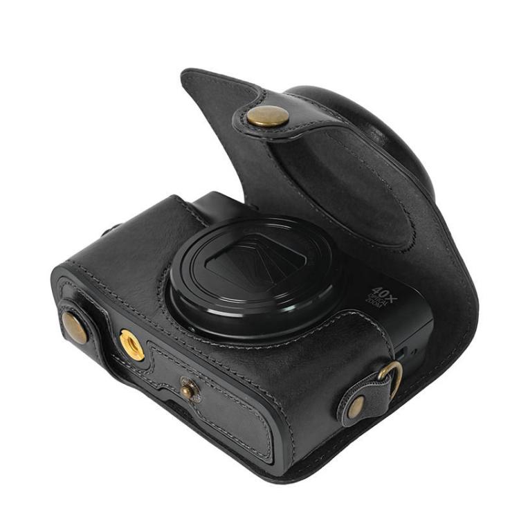 For Canon PowerShot SX740 HS Retro Pull Up Leather Full Body Camera Case Bag with Strap