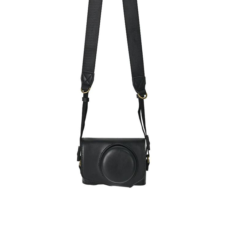 For Canon PowerShot SX740 HS Retro Pull Up Leather Full Body Camera Case Bag with Strap