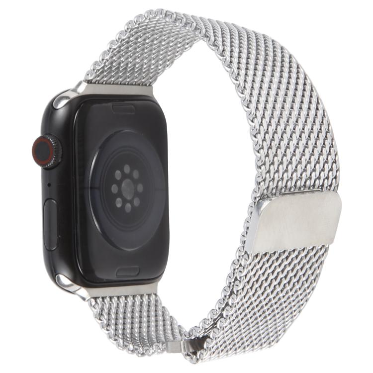 For Apple Watch 46mm / 49mm / 45mm / 44mm Double-section Magnetic Milanese Titanium Watch Band