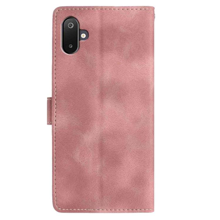 For Samsung Galaxy F06 5G Skin Feel Embossed Feather Leather Phone Case