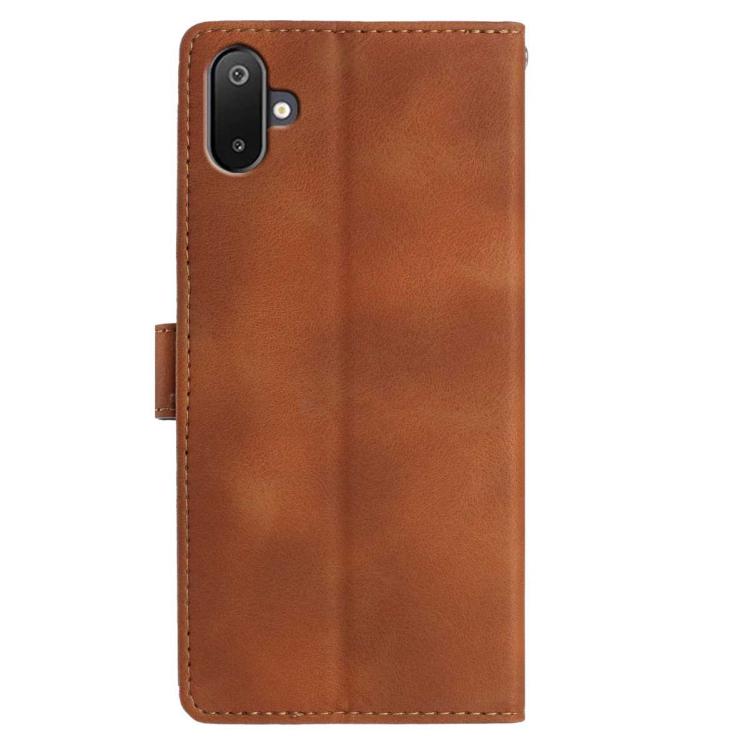 For Samsung Galaxy F06 5G Skin Feel Embossed Feather Leather Phone Case