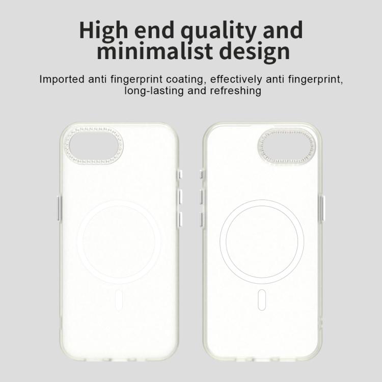 For iPhone 17e / 16e Candy Diamond Magsafe Frosted PC Hybrid TPU Phone Case