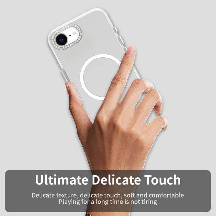 For iPhone 17e / 16e Candy Diamond Magsafe Frosted PC Hybrid TPU Phone Case