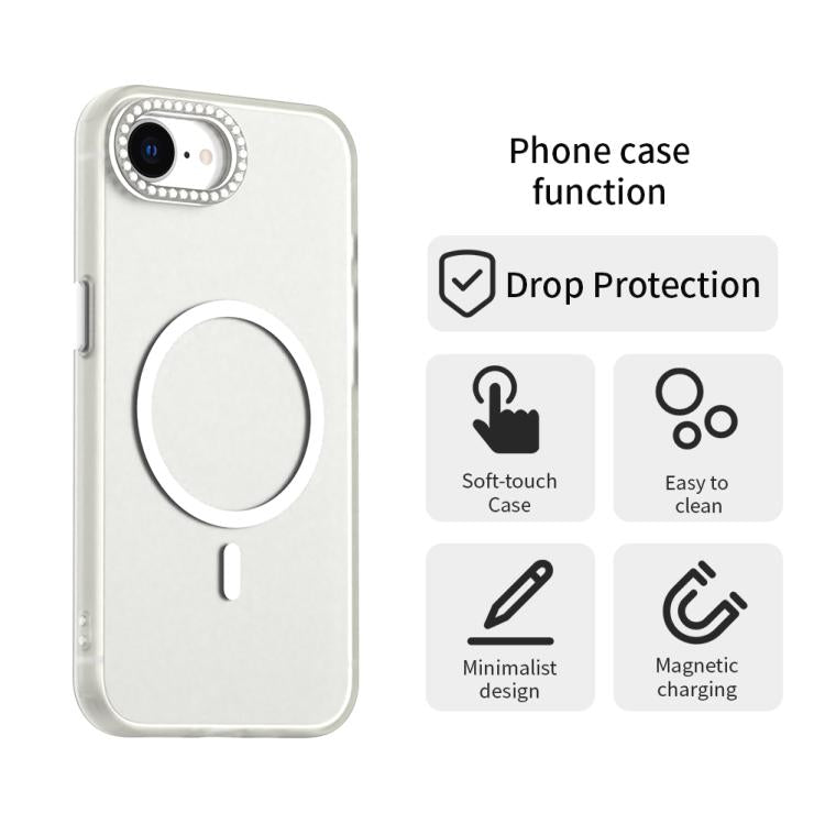 For iPhone 17e / 16e Candy Diamond Magsafe Frosted PC Hybrid TPU Phone Case