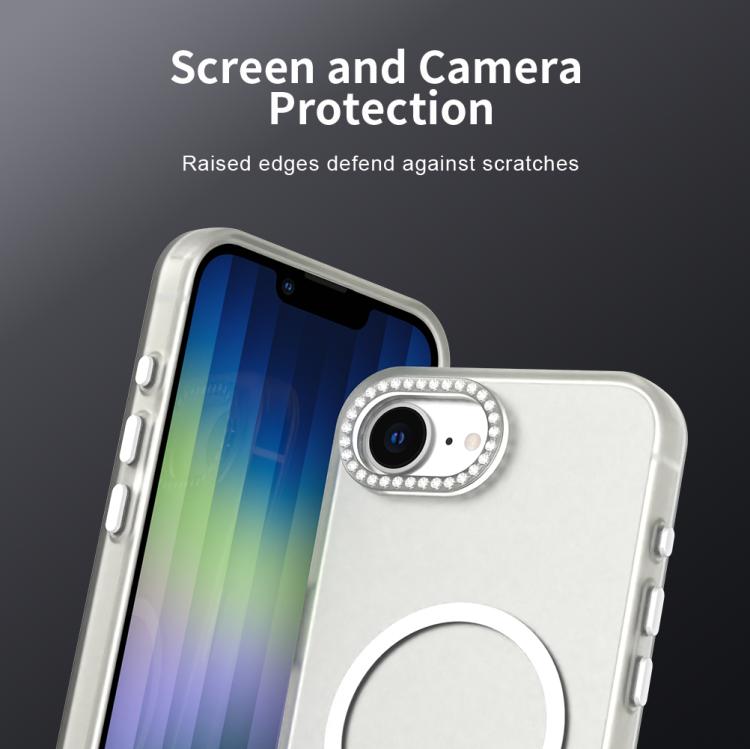 For iPhone 17e / 16e Candy Diamond Magsafe Frosted PC Hybrid TPU Phone Case