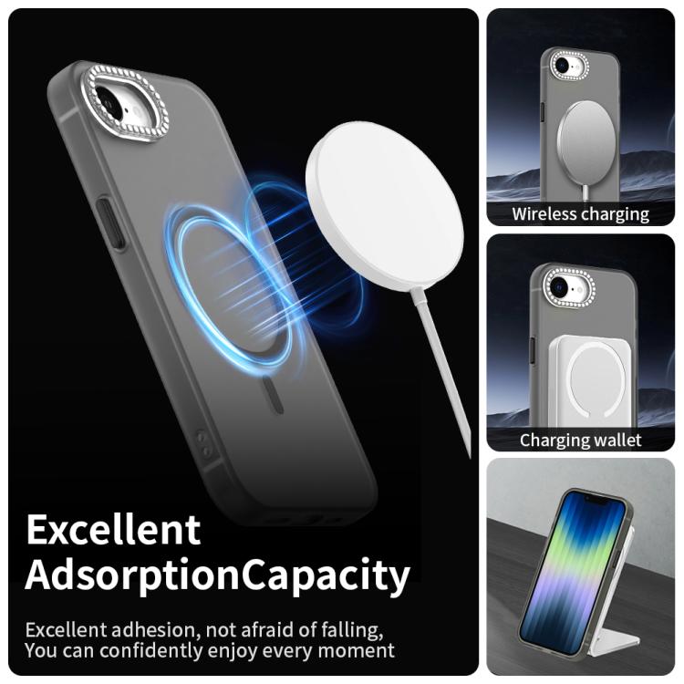 For iPhone 17e / 16e Candy Diamond Magsafe Frosted PC Hybrid TPU Phone Case