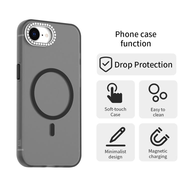 For iPhone 17e / 16e Candy Diamond Magsafe Frosted PC Hybrid TPU Phone Case