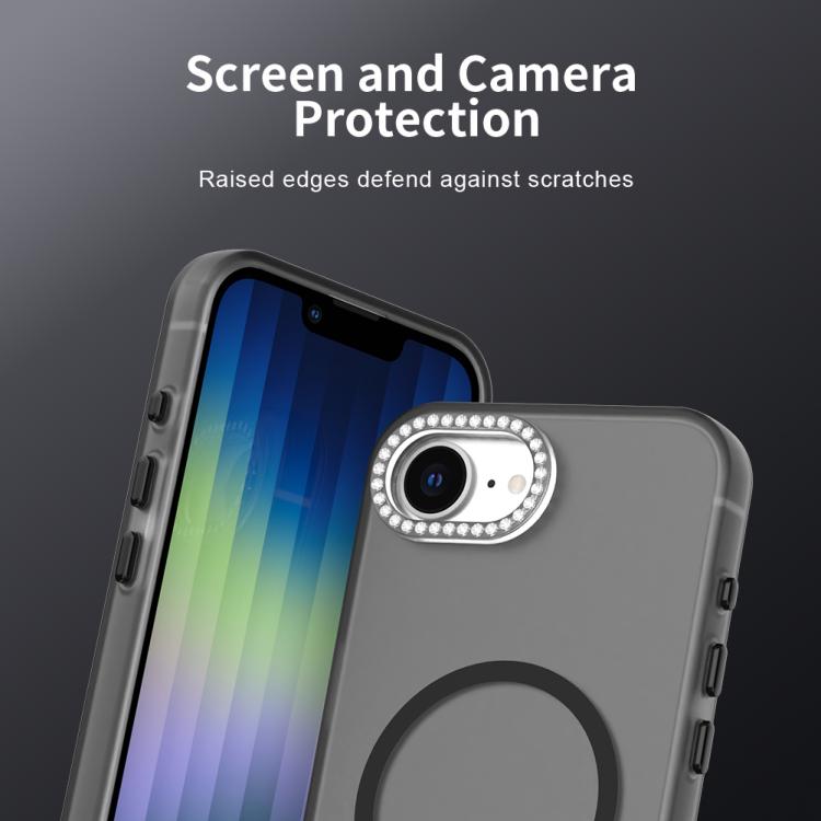 For iPhone 17e / 16e Candy Diamond Magsafe Frosted PC Hybrid TPU Phone Case