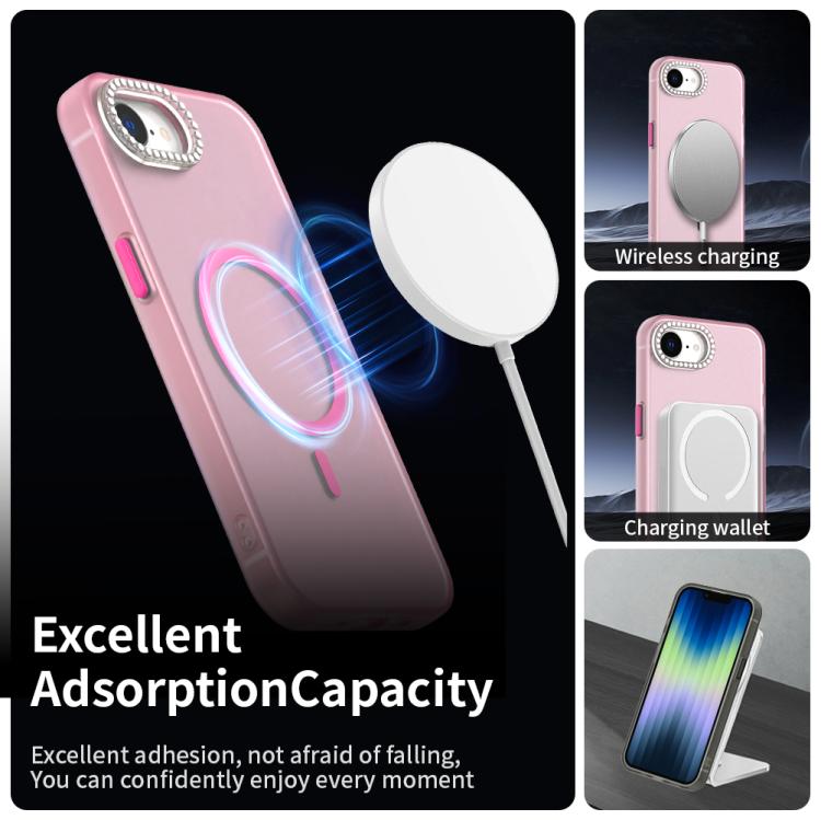 For iPhone 17e / 16e Candy Diamond Magsafe Frosted PC Hybrid TPU Phone Case