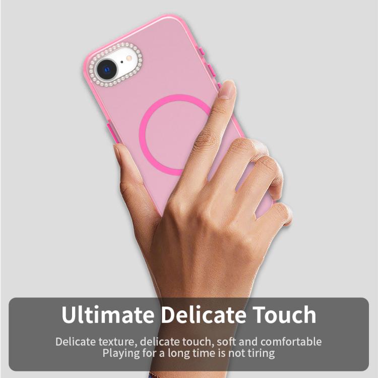 For iPhone 17e / 16e Candy Diamond Magsafe Frosted PC Hybrid TPU Phone Case