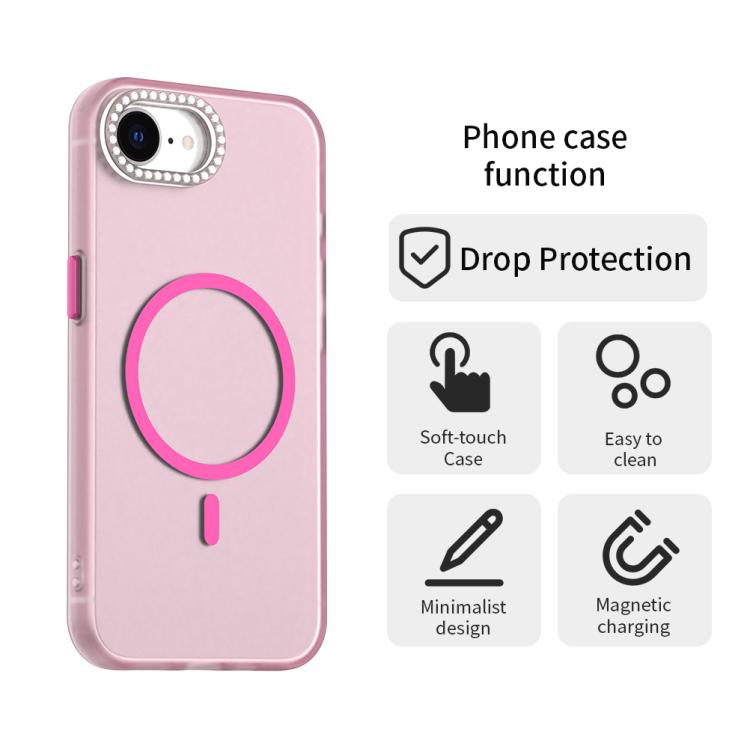 For iPhone 17e / 16e Candy Diamond Magsafe Frosted PC Hybrid TPU Phone Case