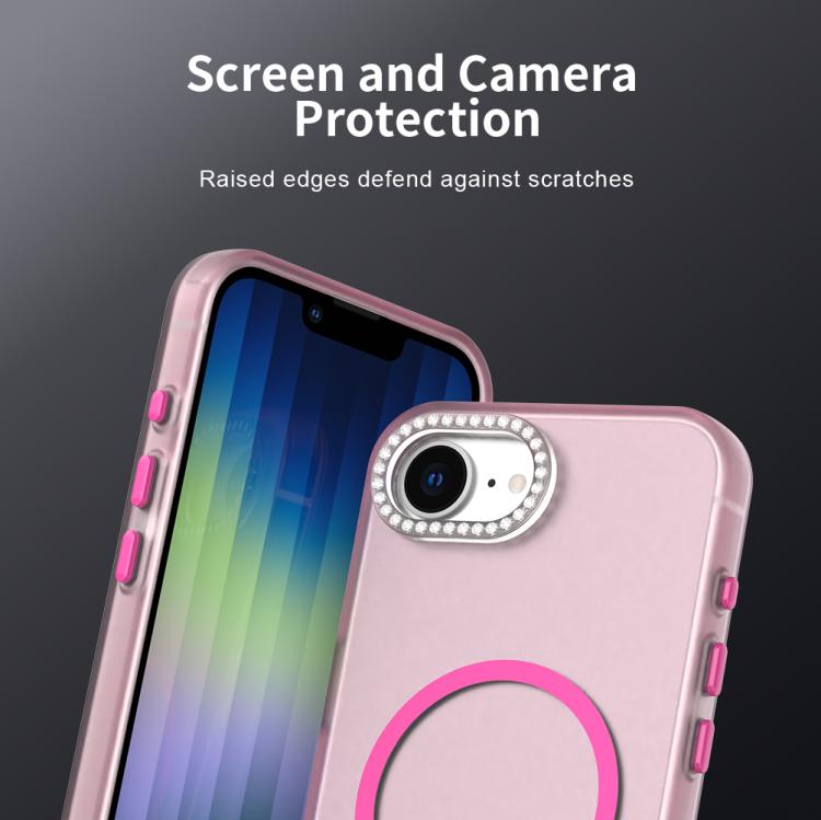 For iPhone 17e / 16e Candy Diamond Magsafe Frosted PC Hybrid TPU Phone Case