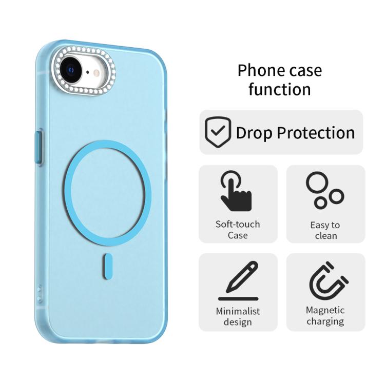For iPhone 17e / 16e Candy Diamond Magsafe Frosted PC Hybrid TPU Phone Case