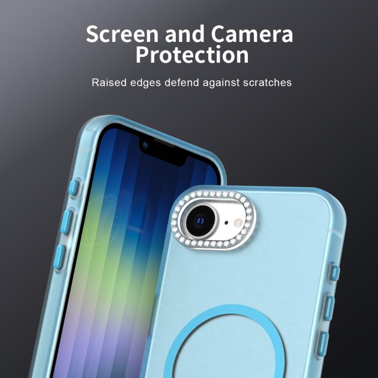 For iPhone 17e / 16e Candy Diamond Magsafe Frosted PC Hybrid TPU Phone Case