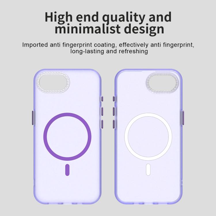 For iPhone 17e / 16e Candy Diamond Magsafe Frosted PC Hybrid TPU Phone Case