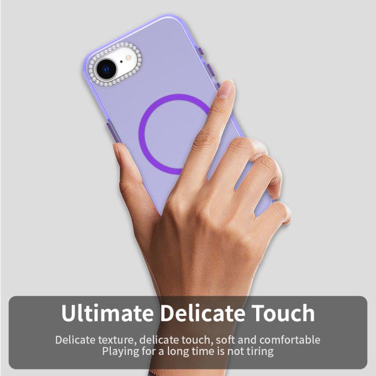 For iPhone 17e / 16e Candy Diamond Magsafe Frosted PC Hybrid TPU Phone Case