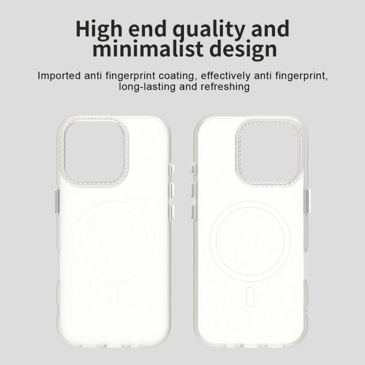 For iPhone 16 Pro Candy Diamond Magsafe Frosted PC Hybrid TPU Phone Case