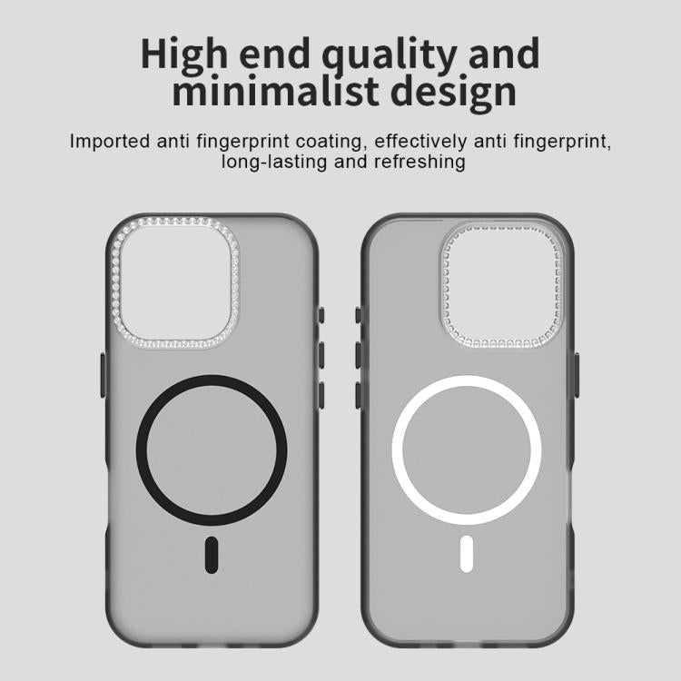For iPhone 16 Pro Candy Diamond Magsafe Frosted PC Hybrid TPU Phone Case