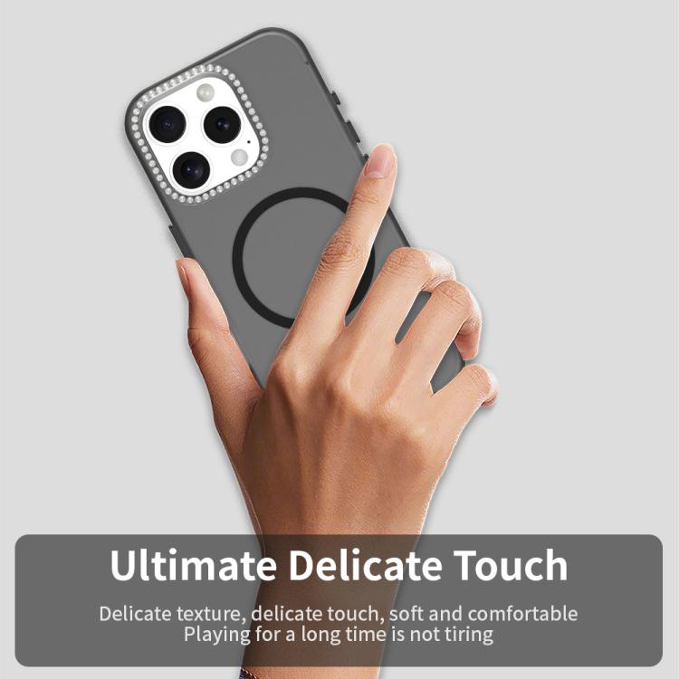For iPhone 16 Pro Candy Diamond Magsafe Frosted PC Hybrid TPU Phone Case