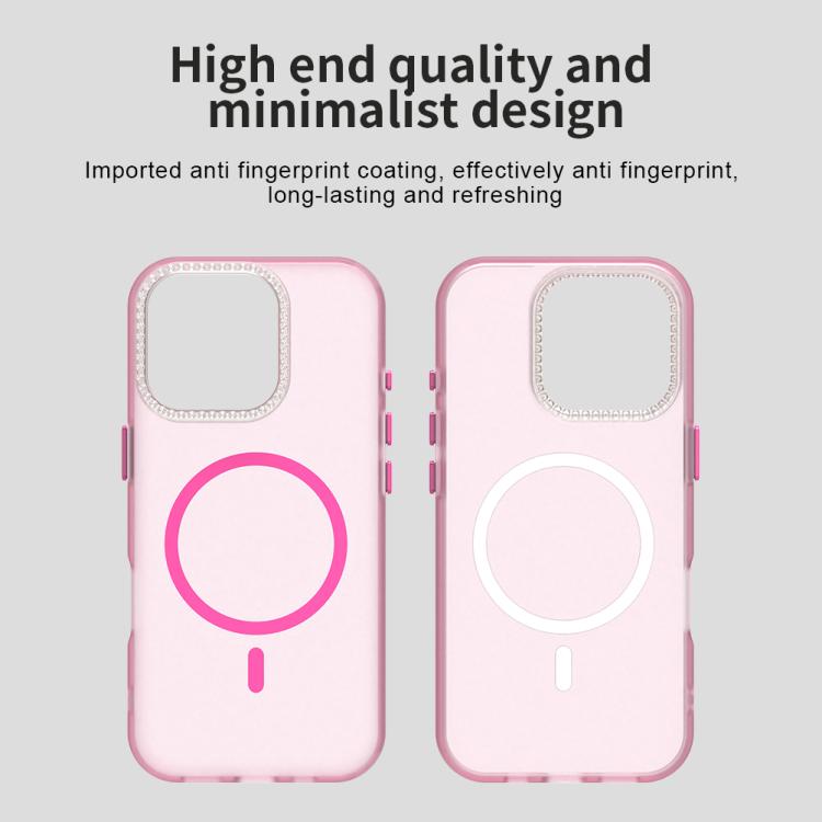 For iPhone 16 Pro Candy Diamond Magsafe Frosted PC Hybrid TPU Phone Case
