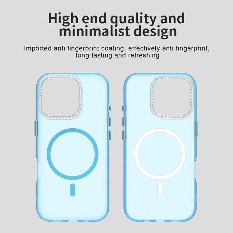For iPhone 16 Pro Candy Diamond Magsafe Frosted PC Hybrid TPU Phone Case