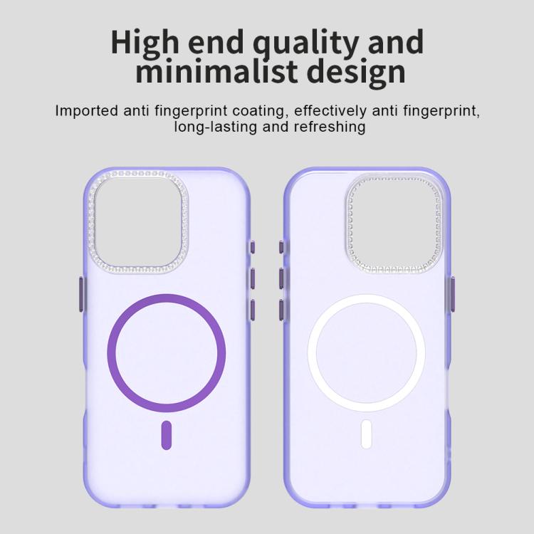 For iPhone 16 Pro Candy Diamond Magsafe Frosted PC Hybrid TPU Phone Case