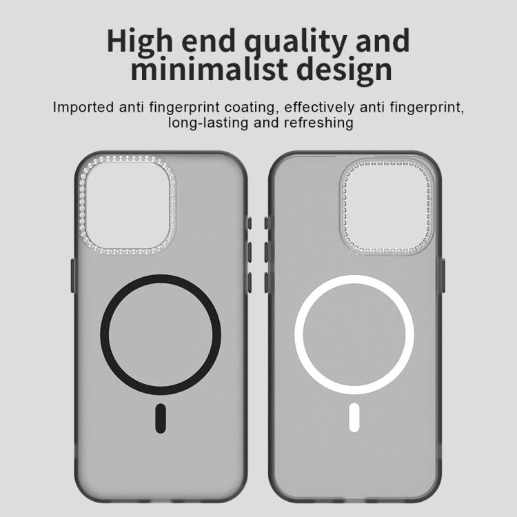 For iPhone 15 Pro Candy Diamond Magsafe Frosted PC Hybrid TPU Phone Case