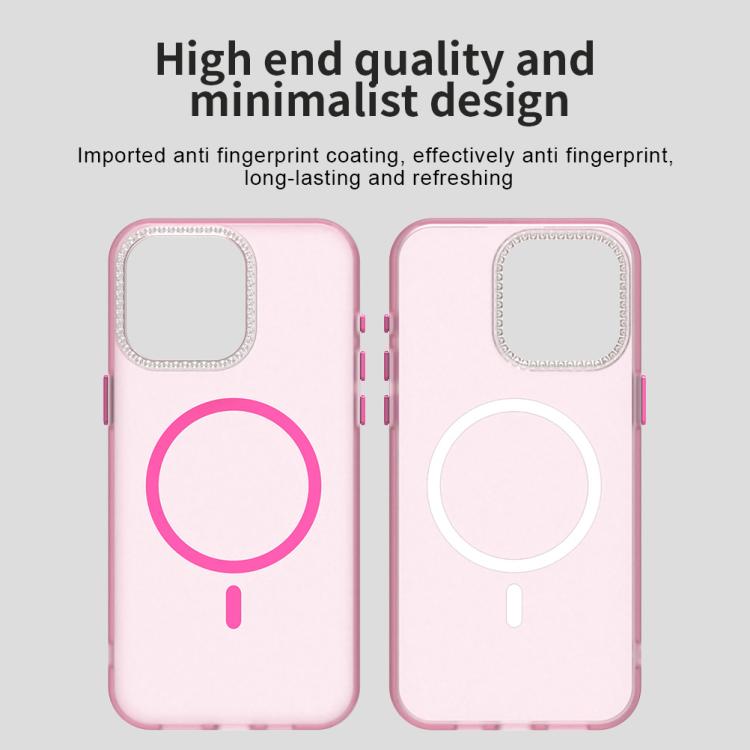 For iPhone 15 Pro Candy Diamond Magsafe Frosted PC Hybrid TPU Phone Case