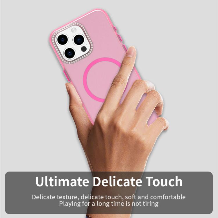 For iPhone 15 Pro Candy Diamond Magsafe Frosted PC Hybrid TPU Phone Case