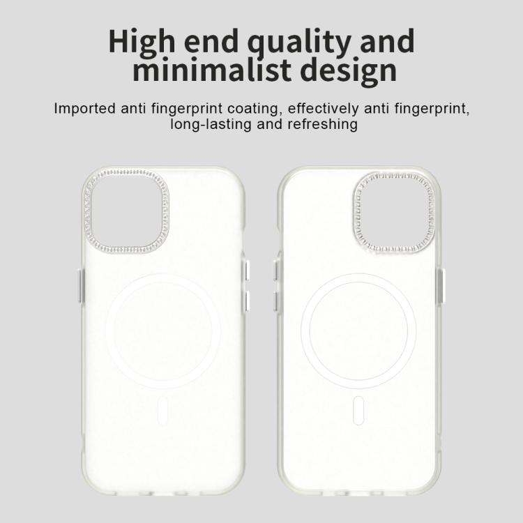 For iPhone 15 Candy Diamond Magsafe Frosted PC Hybrid TPU Phone Case
