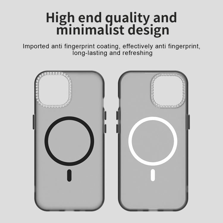 For iPhone 15 Candy Diamond Magsafe Frosted PC Hybrid TPU Phone Case