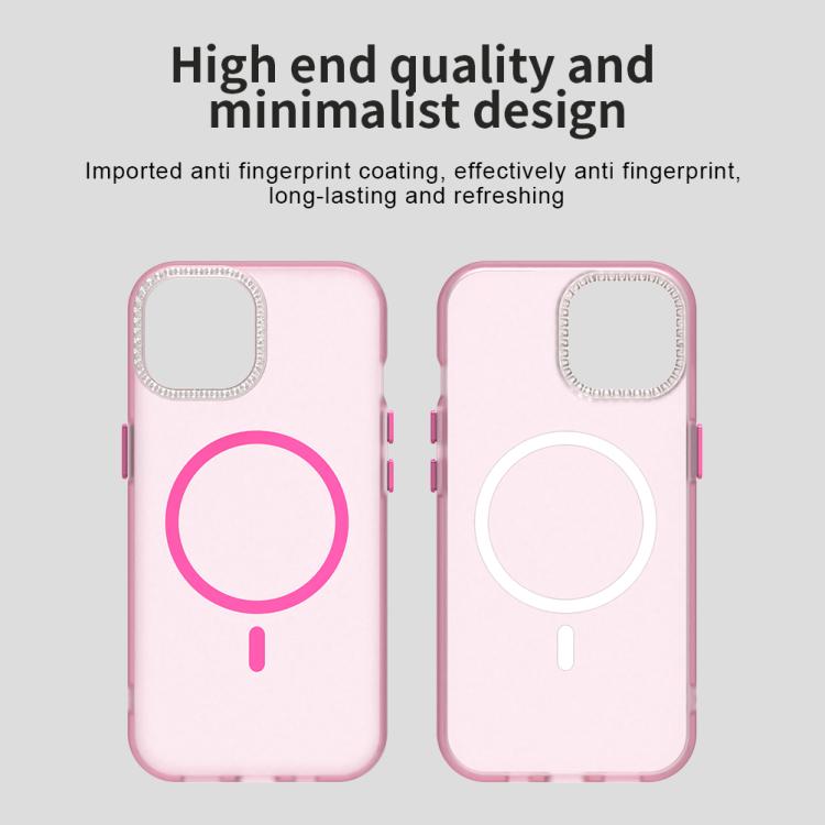For iPhone 15 Candy Diamond Magsafe Frosted PC Hybrid TPU Phone Case