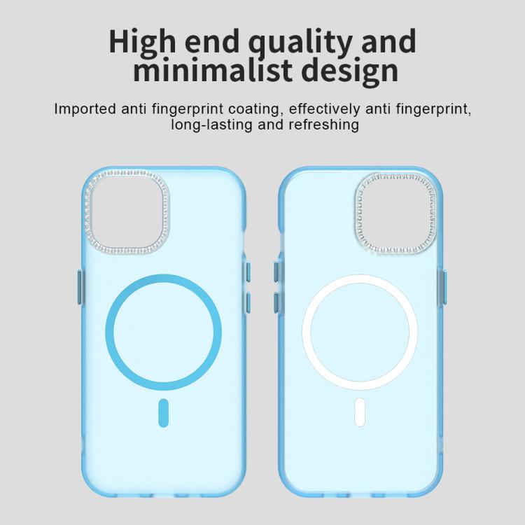 For iPhone 15 Candy Diamond Magsafe Frosted PC Hybrid TPU Phone Case