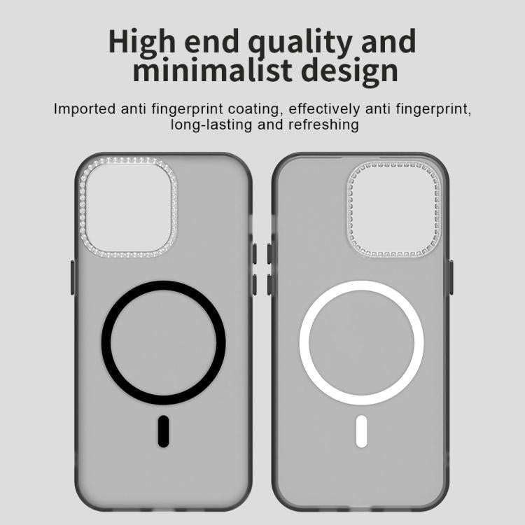 For iPhone 14 Pro Max Candy Diamond Magsafe Frosted PC Hybrid TPU Phone Case